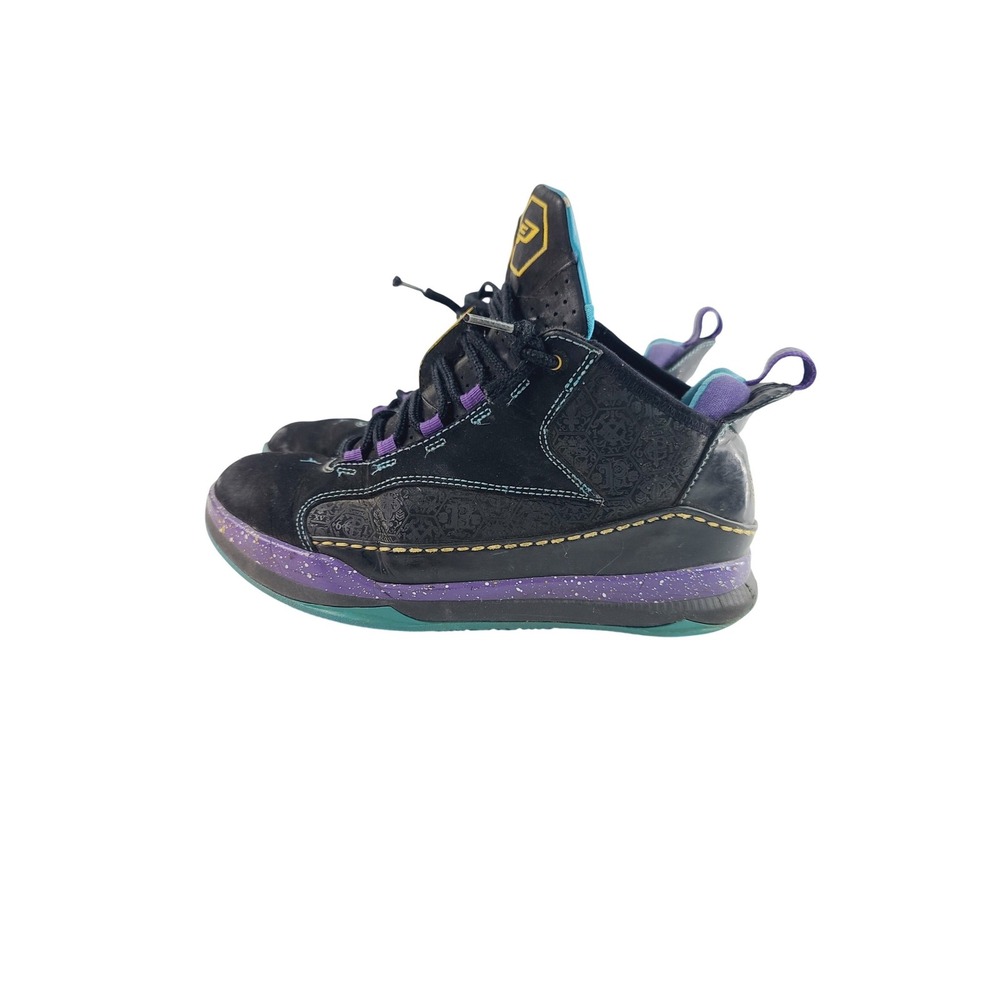 Air Jordan Durable, High Top Basketball Shoes Youth Size Y7 Black Purple Blue